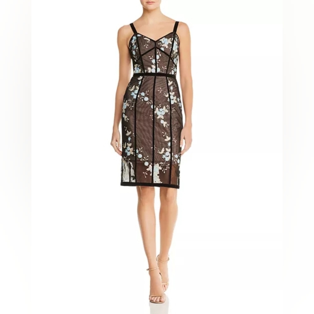 NWOT Bronx And Banco Marietta Floral Illusion Dress Size AUS/UK 8, US 4